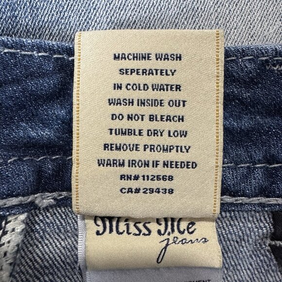 Miss Me Jeans Womens 30 Blue Easy Boot Mid Rise Stretch Distressed Flap Pockets - Picture 8 of 13